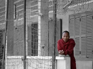 Cambodian Monk at S21, Cambodia