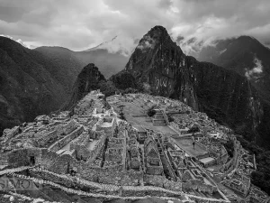 Machu Picchu in black and white, Peru