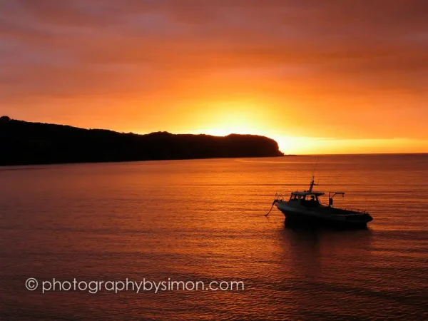 Omapere Boat Sunset