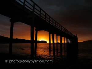 Omapere Pier Sunset, New Zealand