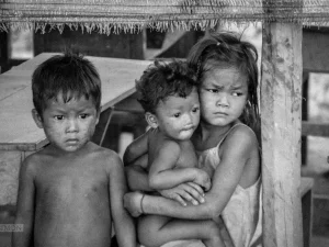 Children at Tonle Sap, Cambodia
