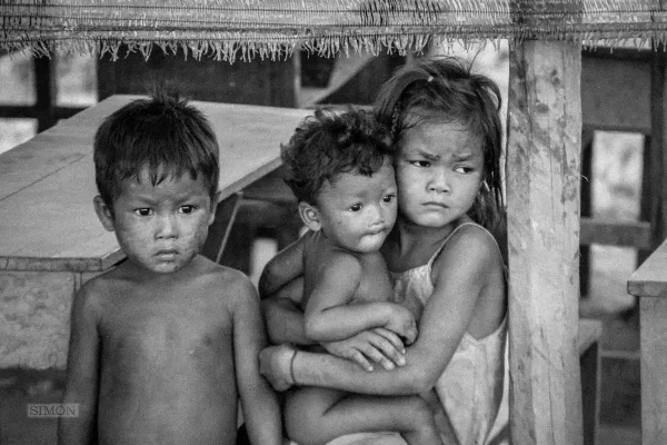 Children at Tonle Sap, Cambodia