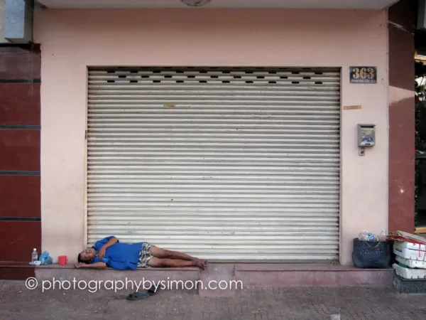 Vietnam Sleeping Man - Street Photography